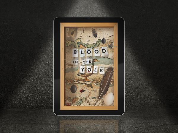 Blood In The Yolk ebook cover, avian horror anthology from Tiny Worlds Publishing