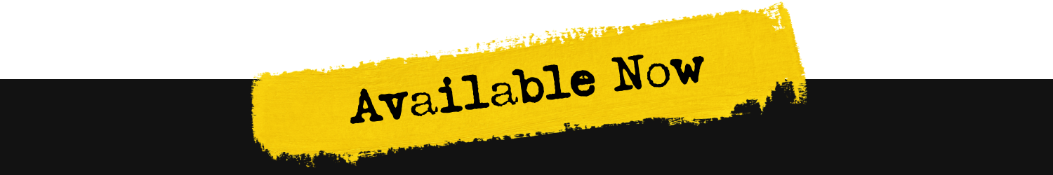 Yellow label with 'Available Now' text on a black background for Tiny Worlds Publishing